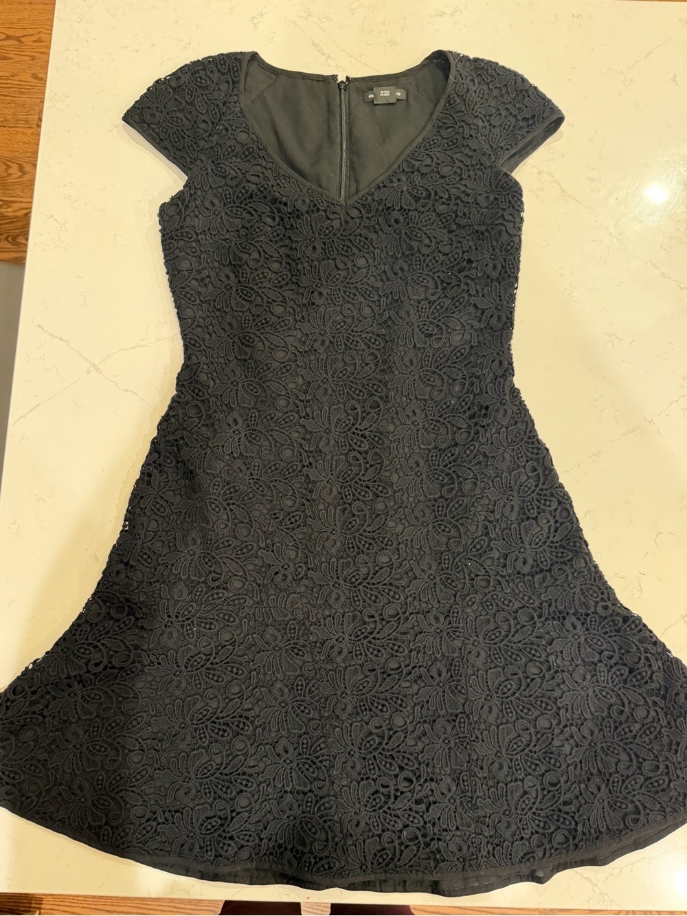 Club Monaco Black Lace Fit & Flare Mini Dress
